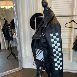 Leather biker jacket